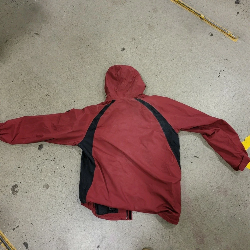 Vintage Timberland Waterproof Red Jacket Full Zip Hooded Coat Size‎ 2XL XXL